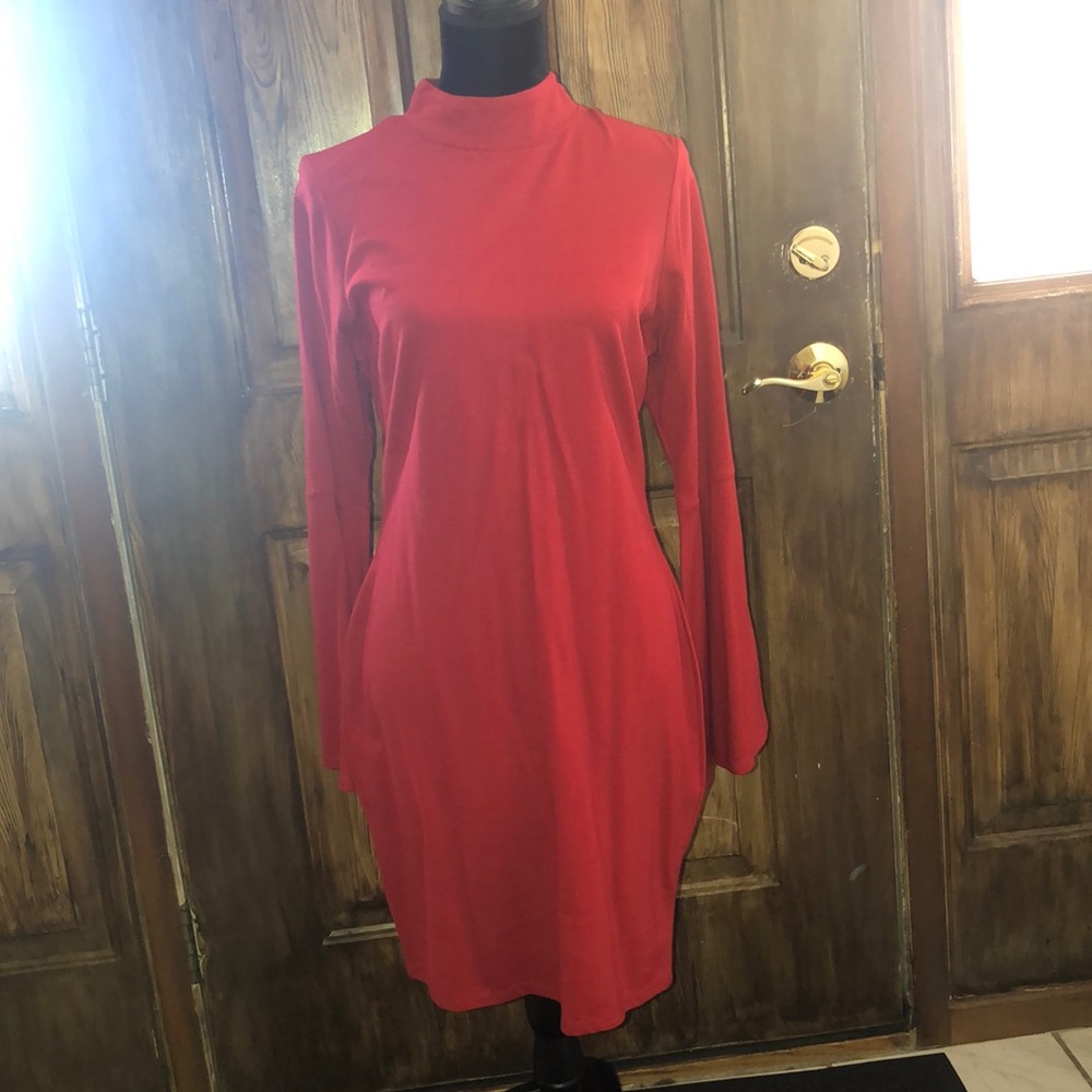 Venus Red Bell Sleeve Dress
